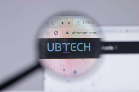 New York, USA - 26 April 2021: UBtech Robotics logo close-up on website page, Illustrative Editorialのeditorial素材