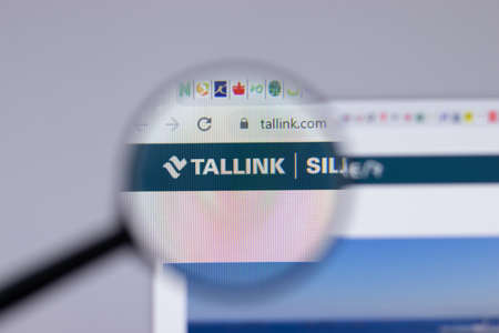 New York, USA - 26 April 2021: Tallink logo close-up on website page, Illustrative Editorialのeditorial素材