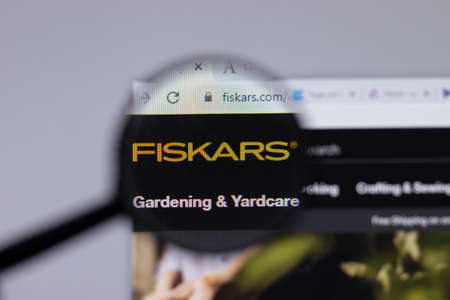 New York, USA - 26 April 2021: Fiskars logo close-up on website page, Illustrative Editorial
