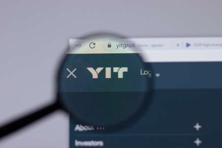 New York, USA - 26 April 2021: YIT logo close-up on website page, Illustrative Editorialのeditorial素材