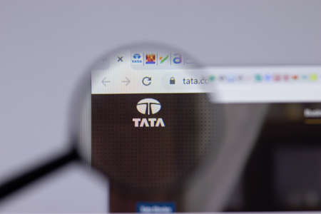 New York, USA - 26 April 2021: Tata Group logo close-up on website page, Illustrative Editorial