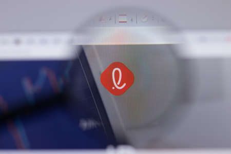 New York, USA - 26 April 2021: Lotte Corporation logo close-up on website page, Illustrative Editorialのeditorial素材