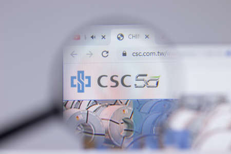 New York, USA - 26 April 2021: China Steel CSC logo close-up on website page, Illustrative Editorial