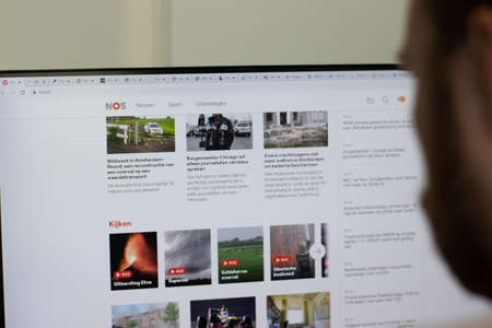 New York, USA - 1 May 2021: Nos company website on screen, Illustrative Editorialのeditorial素材