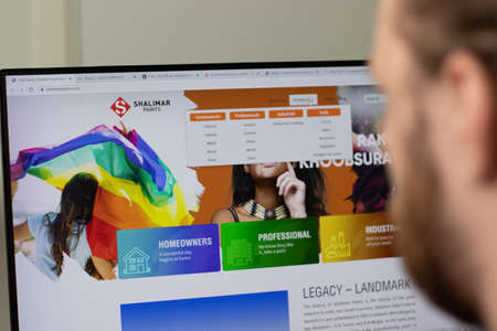 New York, USA - 1 May 2021: Shalimar Paints company website with logo on screen, Illustrative Editorialのeditorial素材