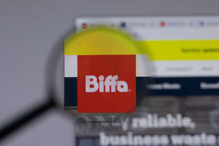 Los Angeles, California, USA - 1 June 2021: Biffa logo or icon on website page, Illustrative...