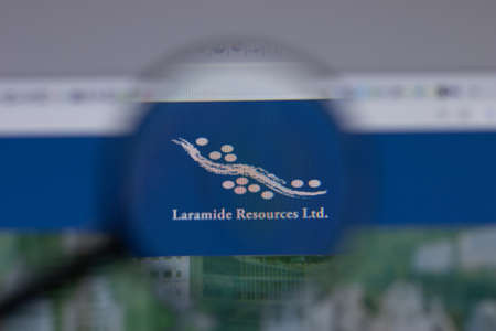 Los Angeles, California, USA - 1 June 2021: Laramide Resources logo or icon on website page,...