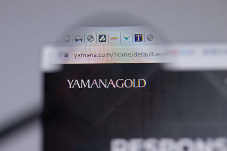 Los Angeles, California, USA - 1 June 2021: Yamana Gold logo or icon on website page, Illustrative Editorialのeditorial素材