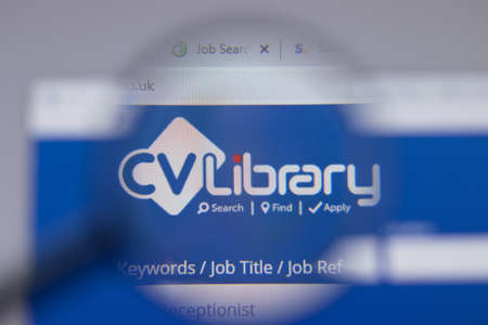 Los Angeles, California, USA - 1 June 2021: CV-Library logo or icon on website page, Illustrative...