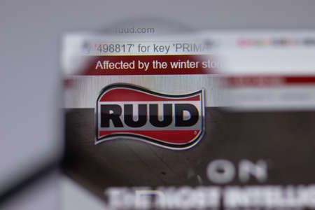 Los Angeles, California, USA - 1 June 2021: Ruud logo or icon on website page, Illustrative...
