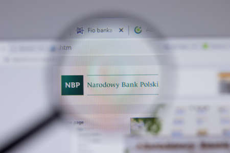 Los Angeles, California, USA - 1 June 2021: National Bank of Poland NBP logo or icon on website page, Illustrative Editorialのeditorial素材