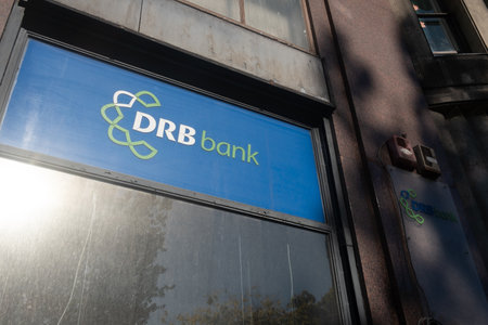 Budapest, Hungary - 1 November 2021: DRB bank logo, Illustrative Editorial.のeditorial素材