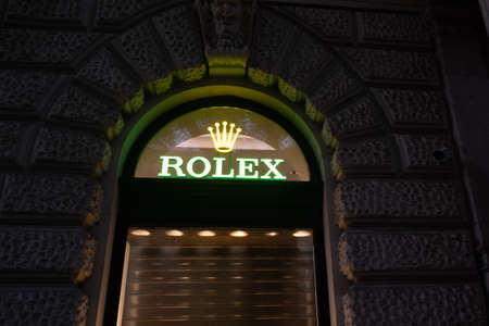 Budapest, Hungary - 1 November 2021: Rolex brand store, Illustrative Editorial.のeditorial素材