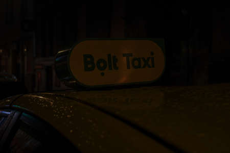 Budapest, Hungary - 1 November 2021: Bolt Taxi symbol, Illustrative Editorial.のeditorial素材