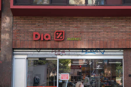 Barcelona, Spain - 5 November 2021: Dia market sign, Illustrative Editorial.