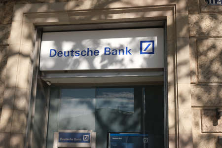 Barcelona, Spain - 5 November 2021: Deutsche Bank office, Illustrative Editorial.のeditorial素材