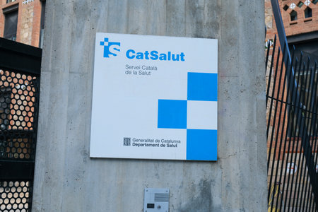 Barcelona, Spain - 5 November 2021: CatSalut Government of Catalonia, Illustrative Editorialのeditorial素材