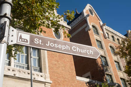 Budapest, Hungary - 1 November 2021: St. Joseph Church pointer, Illustrative Editorial.のeditorial素材