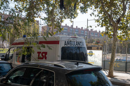 Barcelona, Spain - 5 November 2021: Ambulancies TSC vehicle, Illustrative Editorial.のeditorial素材