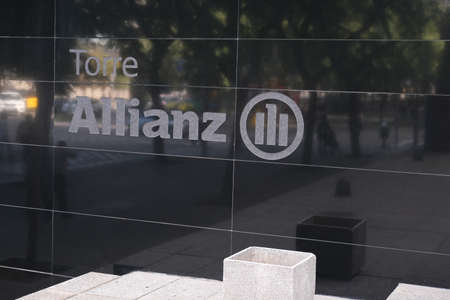 Barcelona, Spain - 5 November 2021: Torre Allianz sign, Illustrative Editorial.