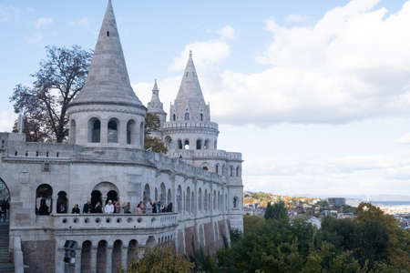 Budapest, Hungary - 1 November 2021: Fishermans Bastion or The Halaszbastya, Illustrative Editorial.のeditorial素材