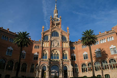 Barcelona, Spain - 5 November 2021: Recinte Modernista de Sant Pau, Illustrative Editorial.のeditorial素材