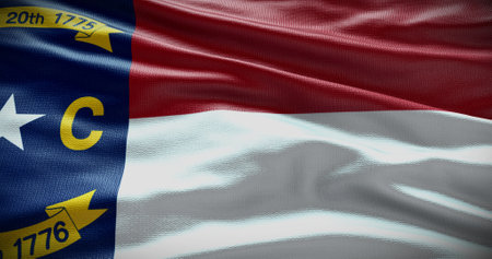 North Carolina state flag background illustration, USA symbol backdrop.の写真素材