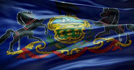 Pennsylvania state flag background illustration, USA symbol backdrop.の写真素材