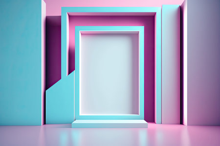 Trendy Modern Design Background with Colorful Shapes, Geometric Backdrop with Layout, Gradient Colors, generative ai.の素材