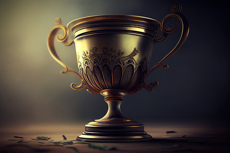 First place prize, winner cup. Win illustration, award for the winner, generative ai.の素材