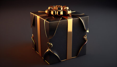 Gift box 3d illustration. Generative AI.の素材