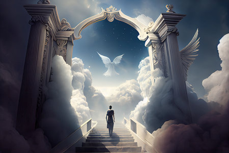 Clouds and Angels, Gates of Heaven generative ai.の素材