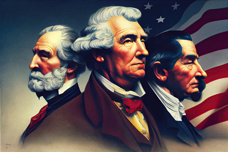 Presidents Day Holiday Weekend illustration. Generative AI.の素材