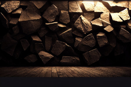 stone texture background. Textured backdrop, copy space design illustration. Generative AI.の素材