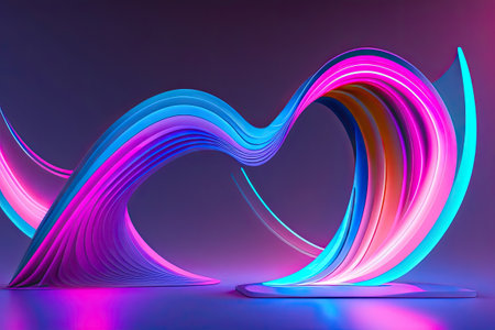 Purple Neon Blue Abstract Backgorund Generative AI.の素材