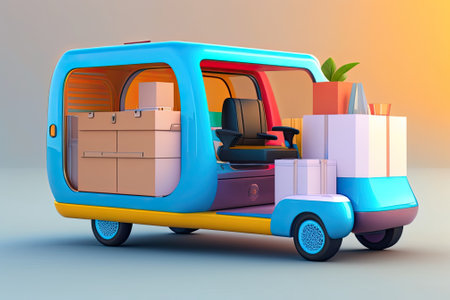 City Delivery Vehicle Generative AI.の素材