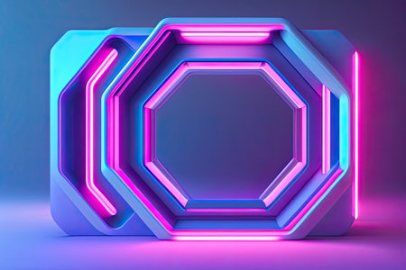 Purple Neon Abstract Background Generative AI.の素材