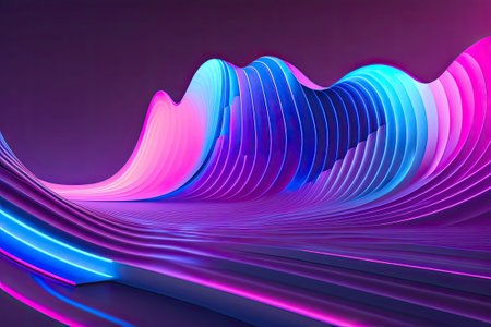 Purple Neon Blue Abstract Backgorund Generative AI.の素材