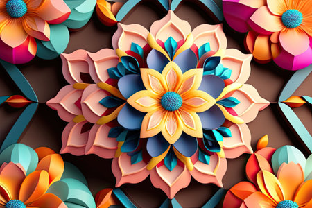 Floral Ornament Background Generative AI.の素材