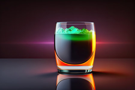 Glass of Cocktail with Glowing Generative AI.の素材