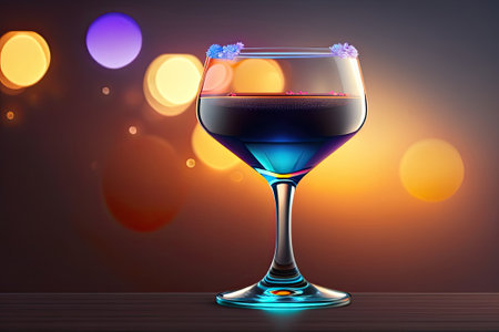 Glass of Cocktail with Glowing Generative AI.の素材