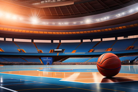 Basketball Ball and Sport Background Playground.の素材