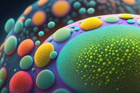 Bacteria Cell Microscope Background Illustration.の素材
