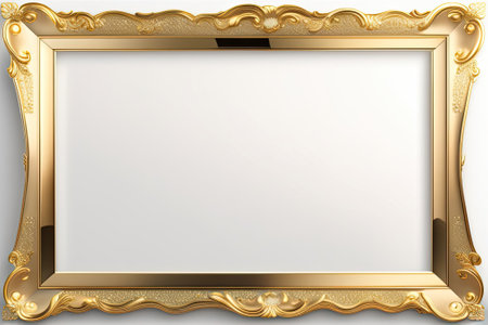 Border Picture Frame Floral Ornament Copy Space Generative AI.の素材