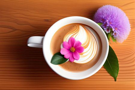 Coffee with Flower Generative AI.の素材