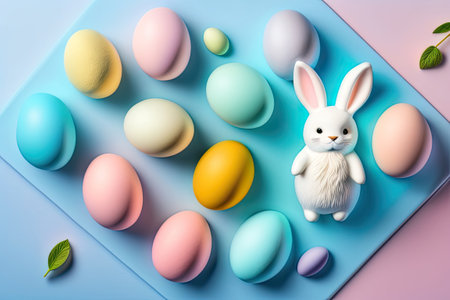 Easter Holiday Background Illustration. Generative AI.の素材