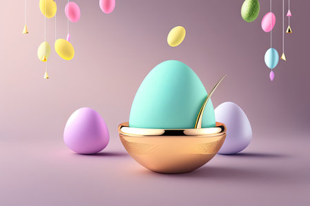 Easter Holiday Background Illustration. Generative AI.の素材