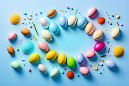 Easter Holiday Background Illustration. Generative AI.の素材