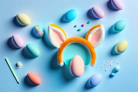 Easter Holiday Background Illustration. Generative AI.の素材