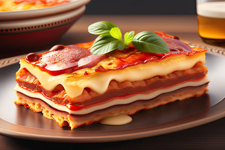 Lasagna Meal Food Generative AI.の素材